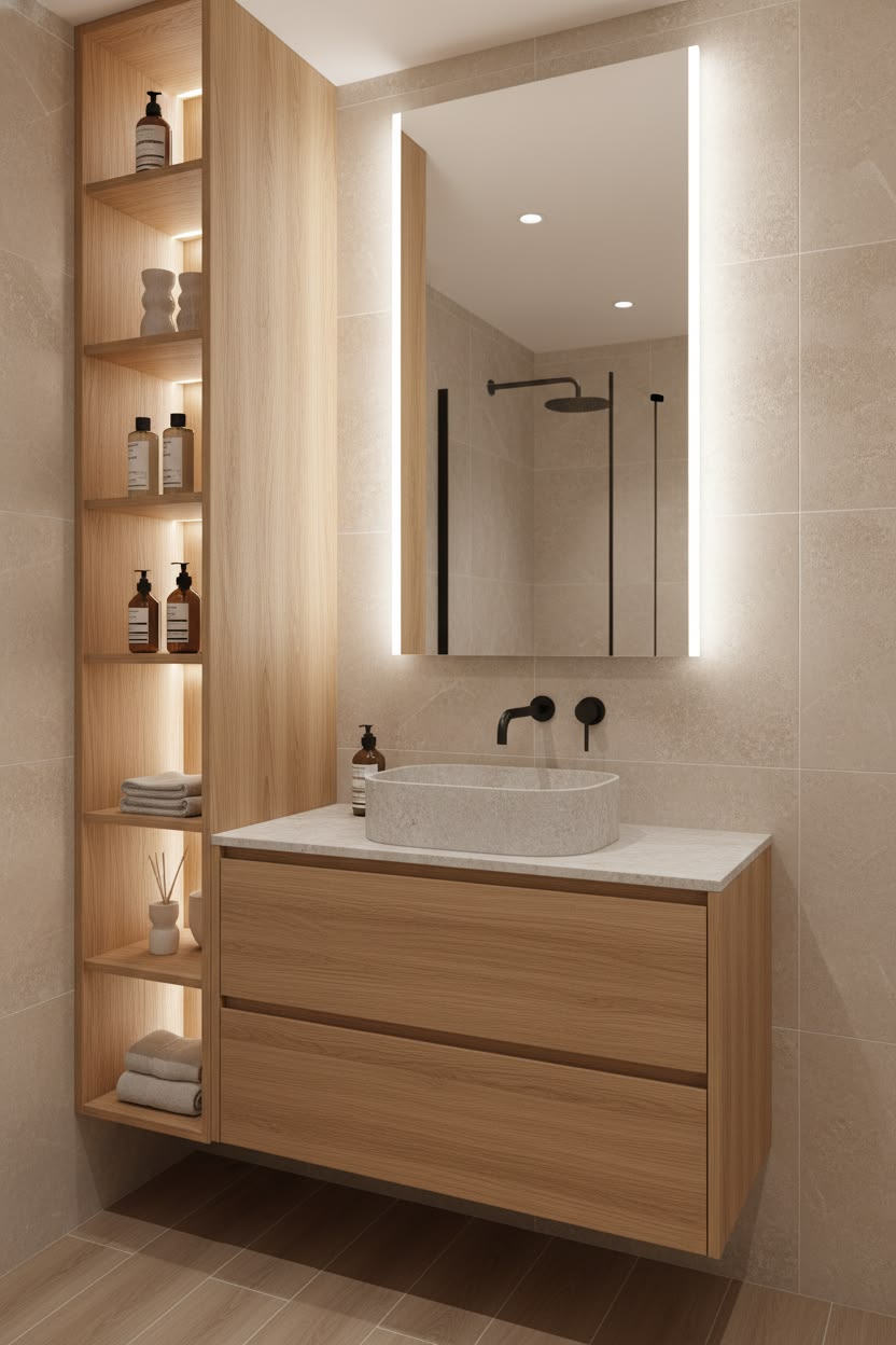 Aura sıcak ahşap banyo modeli