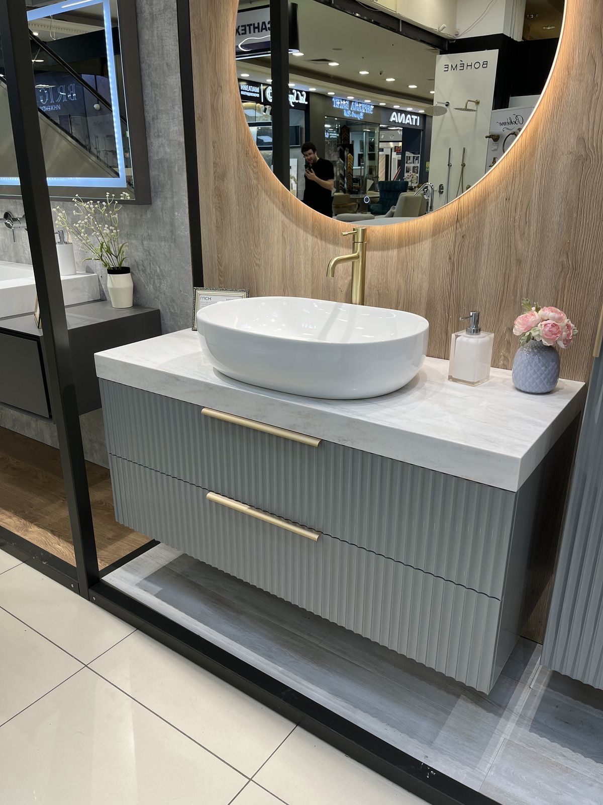 Pure ribbed yeşil banyo modeli